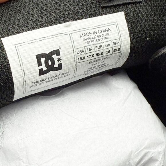 DC Mens Villain 2 Slip On Sneakers US 18 EU 55 Black Leather NIB - Picture 12 of 12